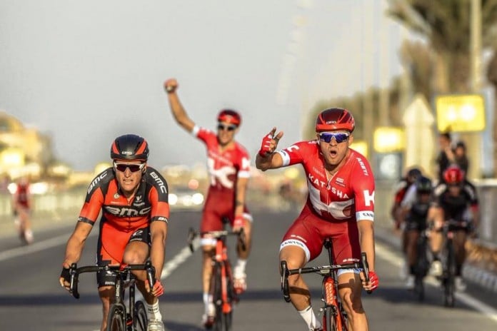Alexander Kristoff remporte sa deuxième étape sur le Tour du Qatar 2016. Photo : Tour du Qatar