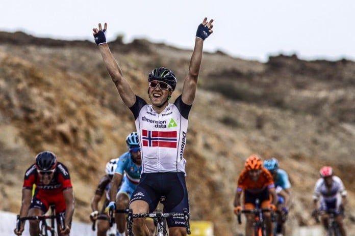Evald Boasson Hagen concrétise sur la deuxième étape du Tour d'Oman 2016. Photo : Tour d'Oman