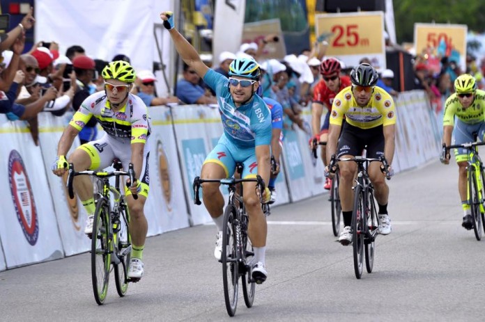 Andrea Guardini a remporté sa troisième sur le Tour de Langkawi 2016. Photo : Page Facebook Astana Pro Cycling Team
