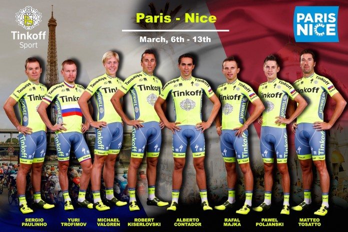 L'équipe Tinkoff pour Paris-Nice 2016.