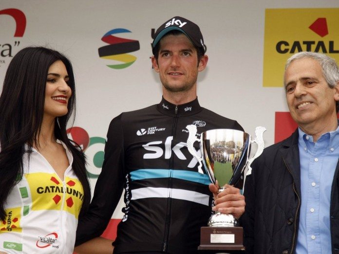 Wout Poels savoure sa victoire sur la cinquième étape du tour de Catalogne. Photo : Sky