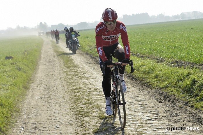 Jurgen Roelandts sur les pavés de Paris-Roubaix. Photo : PhotoNews/Lotto Soudal