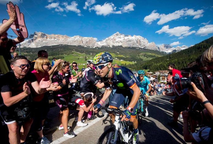 Alejandro Valverde en perdition vers Corvara sur la 14ème étape du Tour d'Italie 2016. Photo : Giro d'Italia