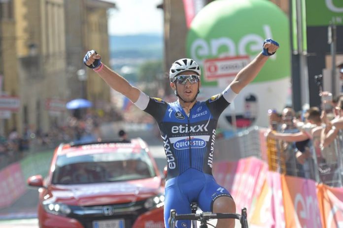 Gianluca Brambilla en solitaire sur la 8ème étape du Tour d'Italie 2016. Photo : Giro d'Italia