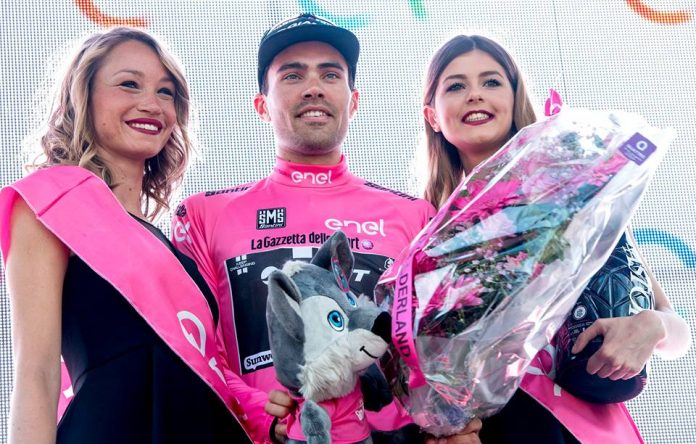 Tom Dumoulin remporte le contre-la-montre inaugural du Tour d'Italie 2016. Photo : Giro d'Italia