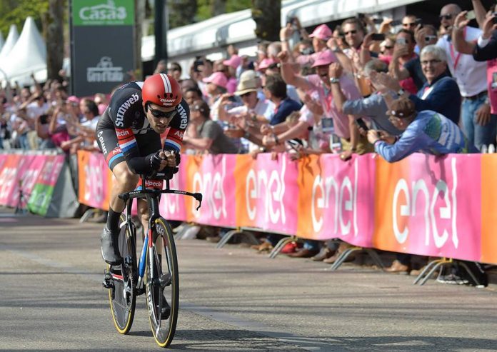 TODAYCYCLING - Tom Dumoulin lors de la 1ère étape du Tour d'Italie 2016. Photo : Giro d'Italia