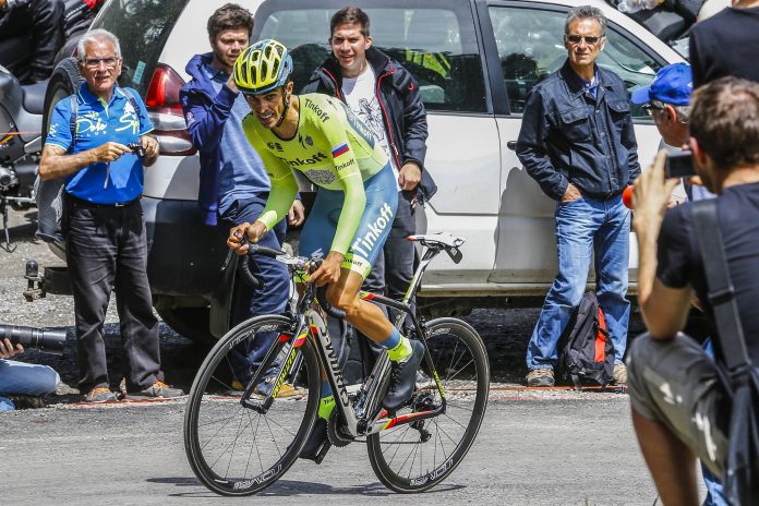 TODAYCYCLING - Alberto Contador lors de sa victoire sur le prologue du Critérium du Dauphiné 2016. Photo : Tinkoff.