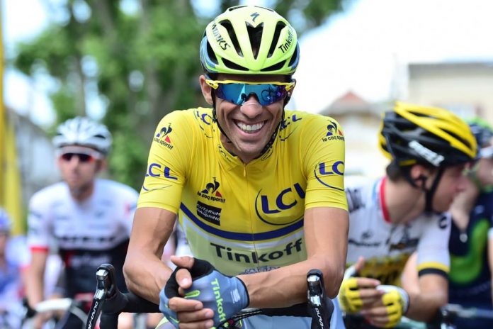 TODAYCYCLING - Alberto Contador, tout sourire au départ ce matin. Photo : ASO/A.Broadway