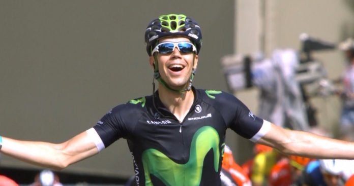 Jesus Herrada tout sourire avec sa victoire sur la 2ème étape du Critérium du Dauphiné 2016. Photo : Movistar