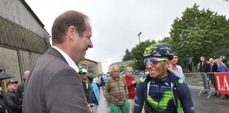 TODAYCYCLING - Nairo Quintana en compagnie de Christian Prudhomme. Photo : Movistar.