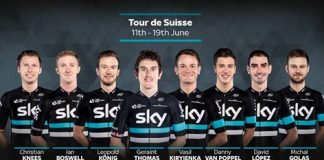 Le Team Sky pour le Tour de Suisse 2016. Photo : Sky.