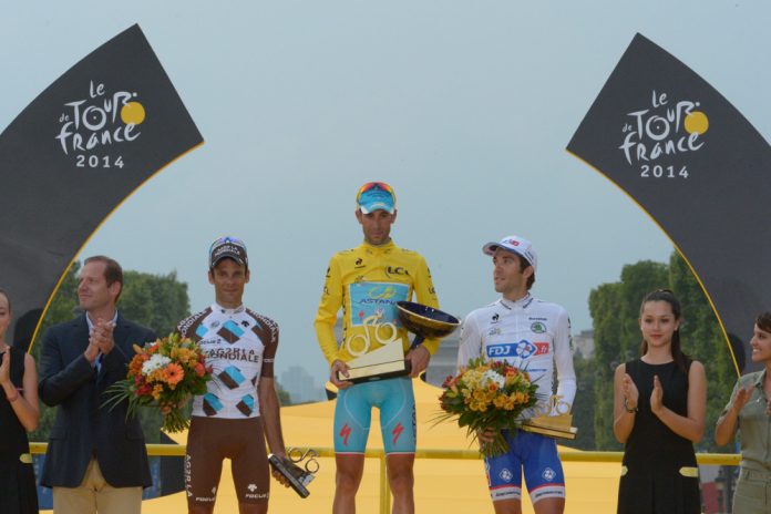 TODAYCYCLING - Le podium du Tour de France 2014. Source : A.S.O.