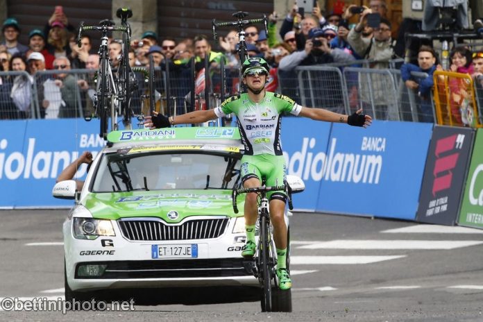 TODAYCYCLING : Giulio Ciccone, vainqueur de la 10e étape du Giro 2016. Photo : Bettini/Bardiani-CSF