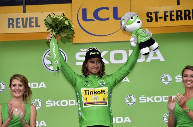 TODAYCYCLING - Le maillot vert du Tour de France n'hésite jamais quand il s'agit d'amuser son entourage. Photo : Tinkoff