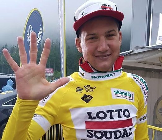 TODAYCYCLING : Il n'y a pas de hasard. Ses succès cette saison sur des étapes sur Paris-Nice et sur le Tour d'Italie ont pour résultat un beau leader du Tour de Pologne. Photo : Lotto Soudal.