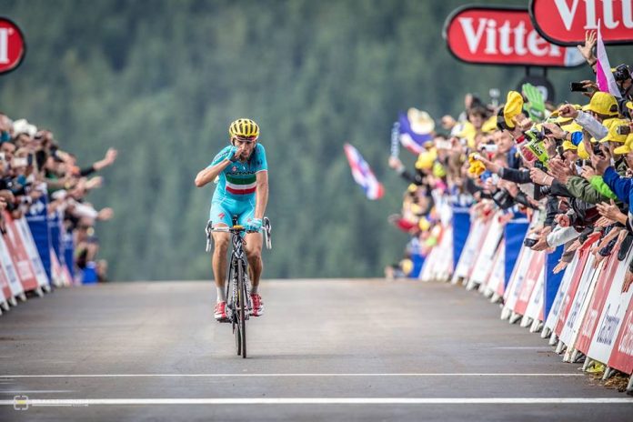 TODAYCYCLING - Vincenzo Nibali est le dernier vainqueur à La planche des Belles Filles sur le Tour de France 2014. Photo : Astana.