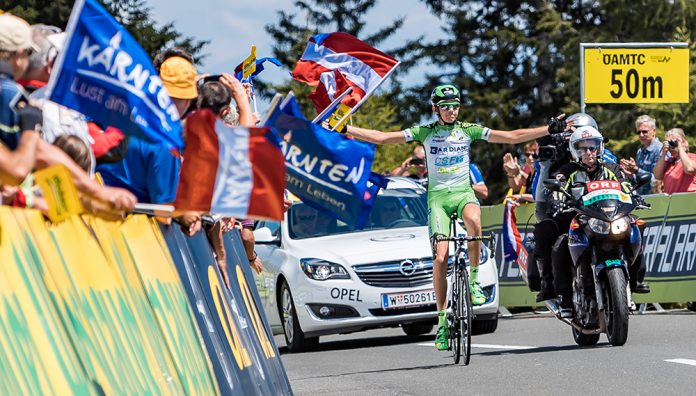 TODAYCYCLING - Simone Sterbini a remporté en solitaire la cinquième étape du Tour d'Autriche 2016. Photo : Tour d'Autriche.