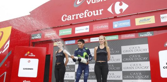 TODAYCYCLING - Nairo Quintana savoure sa victoire. Photo : Javier Belver/lavuelta.com