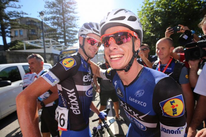 TODAYCYCLING - Gianni Meersman, heureux de remporter la 2e étape de la Vuelta. Photo : Etixx-Quick Step/Tim De Waele.