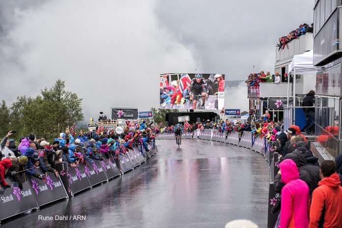 TODAYCYCLING - Gianni Moscon s'est imposé sur la troisième étape de l'Arctic Race Of Norway 2016. Photo : R.Dahl