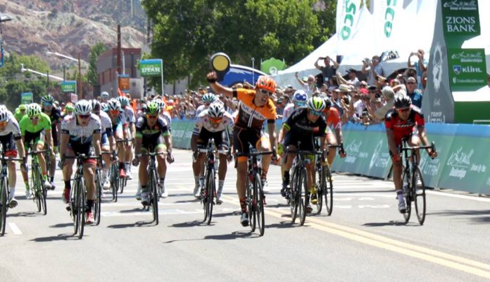 TODAYCYCLING - Kris Dahl a remporté le premier grand succès de sa jeune carrière à l'occasion de la 1ere étape du Tour de l'Utah 2016. Photo : Touf of Utah