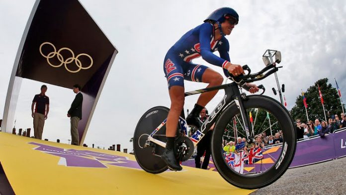 TODAYCYCLING - Kristin Armstrong au départ de l'épreuve contre-la-montre des Jeux olympiques de Londres en 2012. Photo : Rio2016