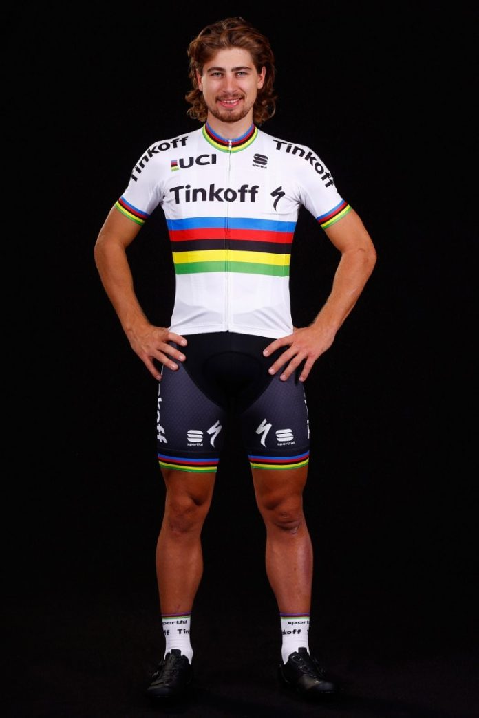 TODAYCYCLING - Peter Sagan, champion du monde sur route, débutera sa saion 2017 par le Tour Down Under. Photo : Tinkoff