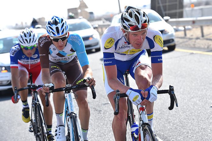 TODAYCYCLING - Tim Declercq à l'attaque sur le Tour du Qatar 2016. Photo : TDWSport/Topsport-Vlaanderen