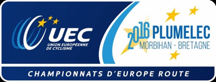TODAYCYCLING - Le logo de l'UEC (Union Européenne de Cyclisme) pour les championnats d'Europe 2016 à Plumelec.