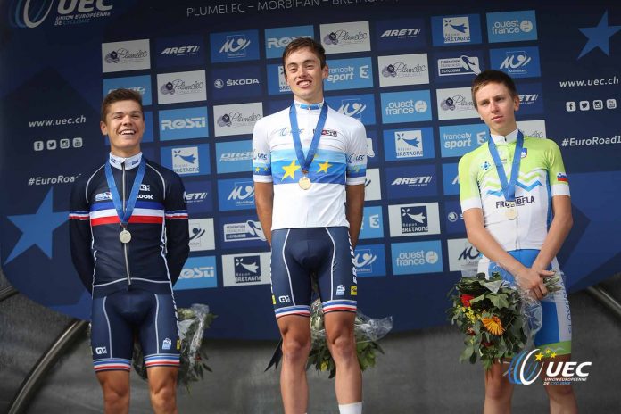 TODAYCYCLING - Doublé français chez les juniors ! Nicolas Malle rafle le titre, Emilien Jeannière termine deuxième des championnats d'Europe 2016. Photo : UEC_cycling