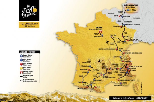 Carte Tour de France 2016