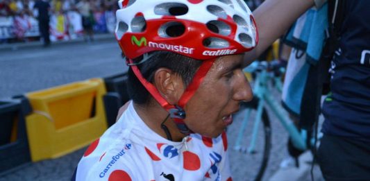 TODAYCYCLING - Nairo Quintata et son maillot à pois au Champs Elysées - Photo : Movistar