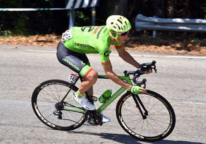 TodayCycling - Pierre Rolland négocie une descente sur la 12e étape de la Vuelta. Photo - Cannondale PCT