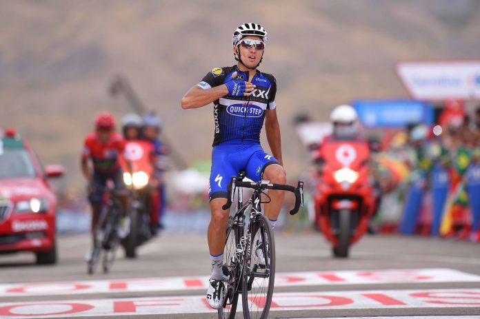 TodayCycling - Gianluca Brambilla s'impose au bout de l'exceptionnelle 15e étape de la Vuelta 2016. Photo : Quick Step Floors