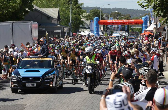 TODAYCYCLING.COM - Le peloton lors du Tour Down Under. Photo : Tour Down Under