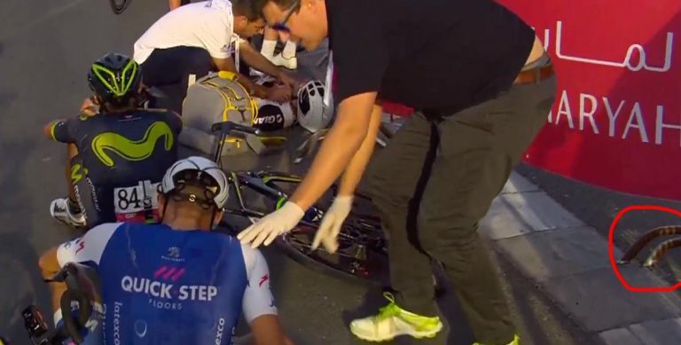Owain Doull blessé dans son cuir mais pas par un frein à disque !