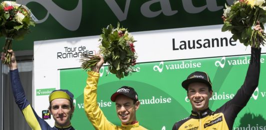 Le podium du Tour de Romandie 2017 avec Richie Porte vainqueur final