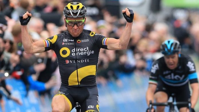 Tour de Yorkshire 2016 : Thomas Voeckler remporte la 3e et dernière étape et s'adjuge enb même temps la victoire finale. Photo : Direct Energie