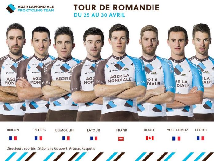 Sartlist de l'équipe cycliste Ag2r La Mondiale sur le Tour de Romandie 2017