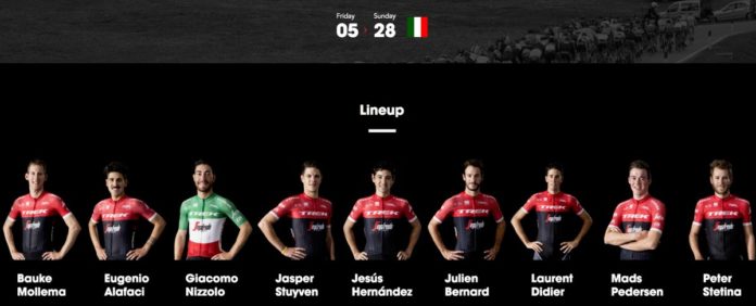 La composition de l'équipe Trek-Segafredo au départ du Giro 2017