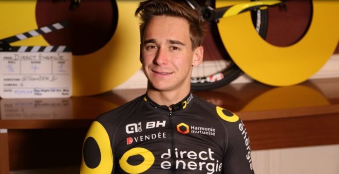 Bryan Coquard avec son maillot Direct Energie