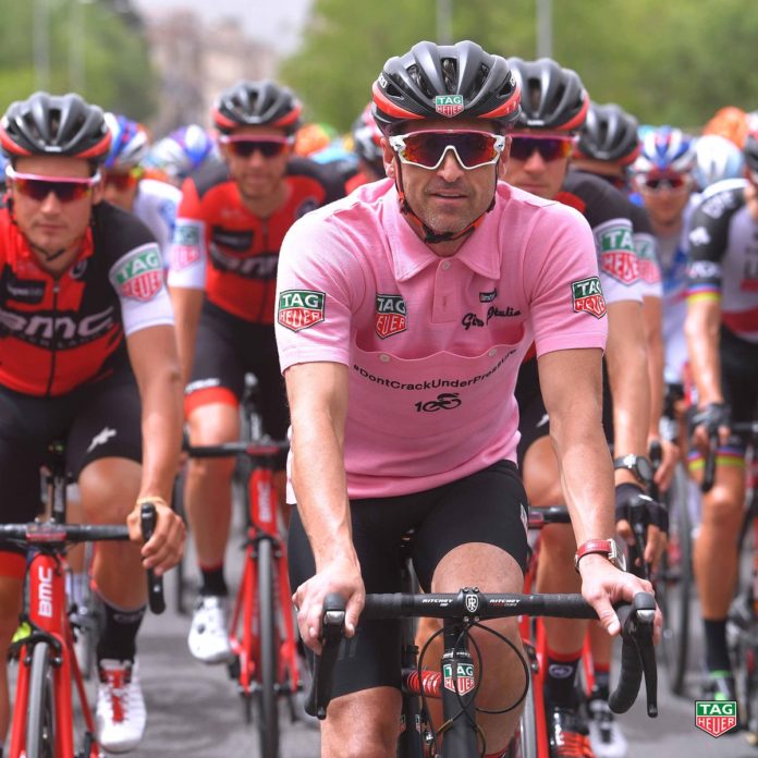 Patrick Dempsey maillot rose du Giro d'Italia 2017
