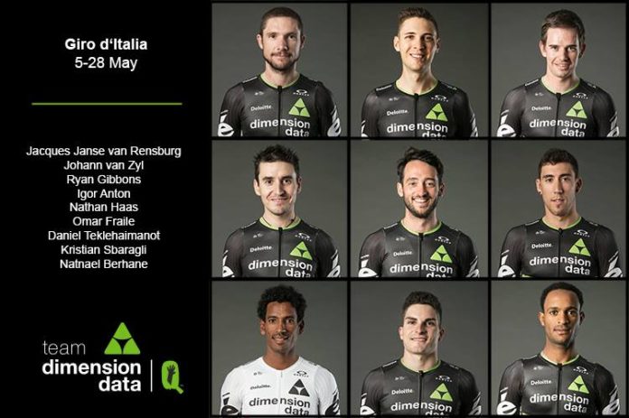 Equipe Dimension Data pour disputer le Giro 2017 dont le départ sera donné le 5 mai