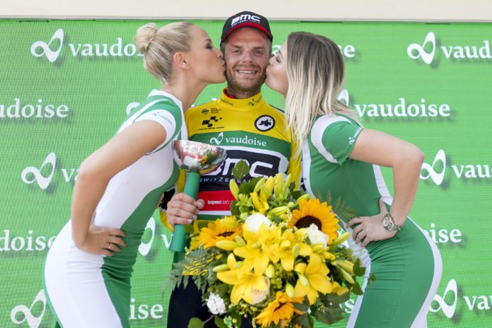 Damiano Caruso (BMC Racing Team), nouveau maillot jaune du Tour de Suisse