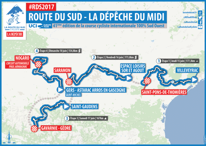 Présentation de la Route du Sud 2017 : profil des étapes, équipes engagées, programme TV, startlist, parcours, favoris...