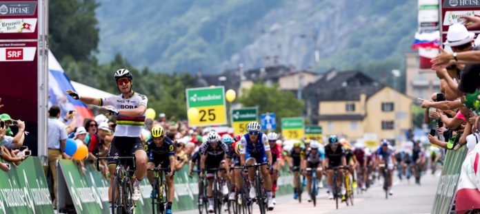 La cinquième étape du Tour de Suisse 2017 a vu la victoire au sprint de Peter Sagan. Le Slovaque de Bora-Hansgrohe a facilement