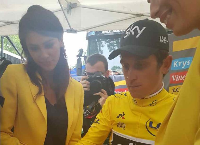 G.Thomas (Sky) premier maillot jaune du Tour de France 2017