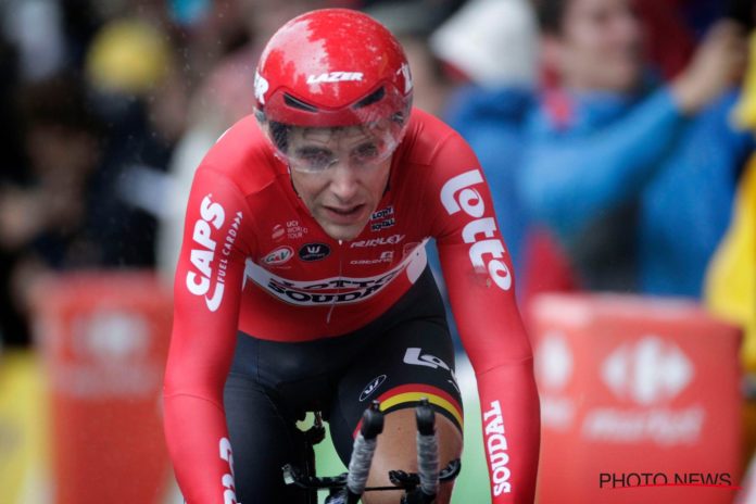 Tony Gallopin (Lotto-Soudal) victime d'une chute lors de la 1ère étape du Tour de France