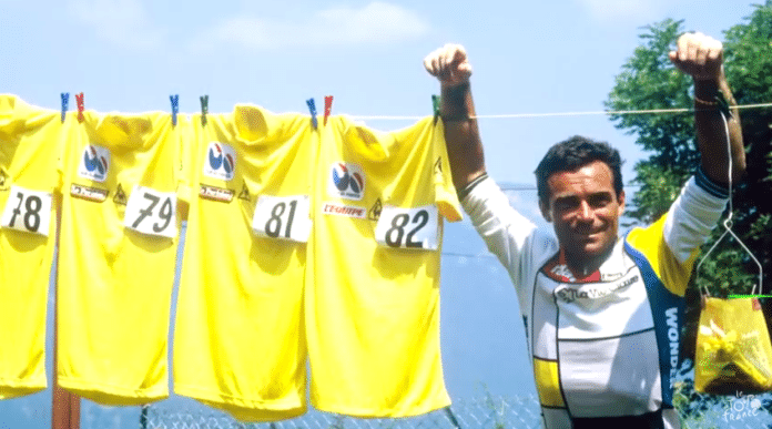 Bernard Hinault et son maillot jaune génère plus de 12 000 euros