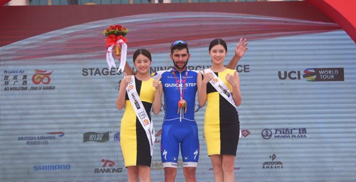 Fernando Gaviria (Quick Step), vainqueur des trois premières étapes u Tour of Guangxi, "aime son équipe"